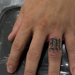 Yellow Rose Tattoo - Fine line old English M