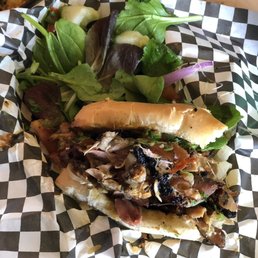 Half of jerk chicken poboy. Delicious.