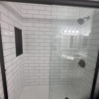 Shugarman's Bath - Previous shower and final upgrade. - General Contractors Near Me - San Diego, California