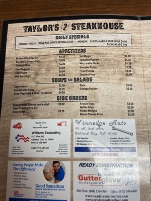 Menu photo 2 Taylor's II Oakland City, IN Menu photo 2 Taylor's II Oakland City, IN