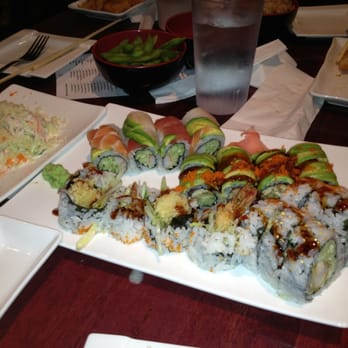 Sake Sushi - From top to bottom: Rainbow roll, Dancing roll, Shrimp Tempura roll - Sushi Bars Near Me - Brooklyn, New York