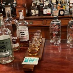 Miners & Stockmen's Steakhouse & Spirits - Hand picked flight of WY and Colorado spirits. I loved the Wyoming Rye.
