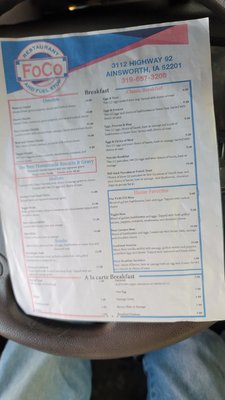 Menu photo 3 Four Corners Restaurant & Fuel Stop Ainsworth, IA