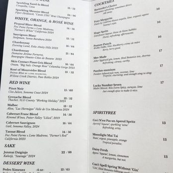 Haven Farm + Table - Drink menu - New American Near Me - Encinitas, California