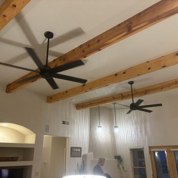 Wirez - Two new ceiling fans installation on a high ceiling - General Contractors Near Me