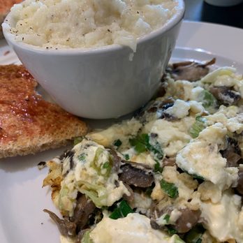 Cajun Kitchen Cafe - Donn'y's Omelet - with a great substitute and a side of grits and toast yummy - Cajun/Creole Near Me - Goleta, California Cajun Kitchen Cafe - Donn'y's Omelet - with a great substitute and a side of grits and toast yummy - Cajun/Creole Near Me - Goleta, California