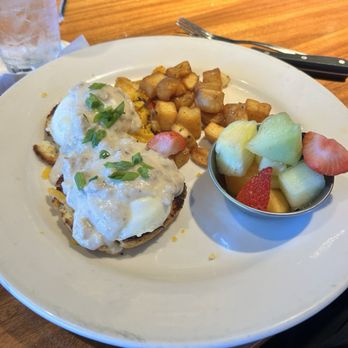Hefner Grill - Eggs Benedict with gravy - Seafood Near Me - Oklahoma City, Oklahoma Hefner Grill - Eggs Benedict with gravy - Seafood Near Me - Oklahoma City, Oklahoma