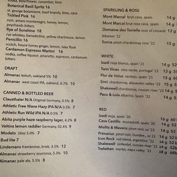 The Well - Menu - Bars Near Me - Oakland, California