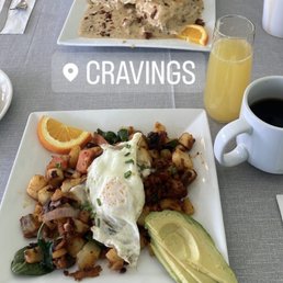 Biscuits and gravy and Chorizo Scramble