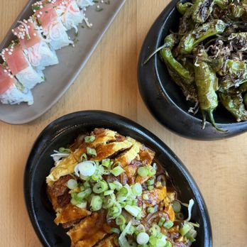 Oshen - Doragon Roll, Shishito Peppers and Chicken Katsu - Sushi Bars Near Me - Charlotte, North Carolina