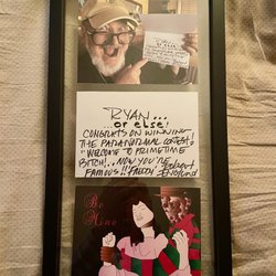 Hobby Lobby - Nice framing job on my autographed, dedicated Freddy Krueger/Robert Englund Valentine's Day card!