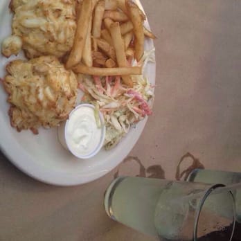 Quarterdeck - Crab cakes with fries and Cole slaw! Get a beer instead of lemonade - Seafood Near Me - Arlington, Virginia Quarterdeck - Crab cakes with fries and Cole slaw! Get a beer instead of lemonade - Seafood Near Me - Arlington, Virginia