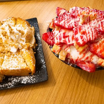 Sul & Beans - Choux Cream Toast and Strawberry Cheesecake Bingsoo...heaven! - Desserts Near Me - Irvine, California Sul & Beans - Choux Cream Toast and Strawberry Cheesecake Bingsoo...heaven! - Desserts Near Me - Irvine, California