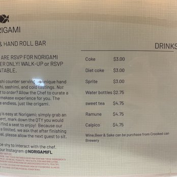 Norigami - Drink menu - Japanese Near Me - Winter Garden, Florida Norigami - Drink menu - Japanese Near Me - Winter Garden, Florida