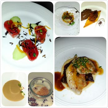 Solbar - 6 items for the tasting menu.. prepared by Chef Brandon Sharp - New American Near Me - Calistoga, California