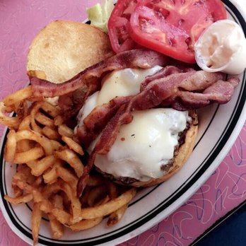 Jackson Hole - Mozzarella bacon burger with curly fries - Burgers Near Me - East Elmhurst, New York Jackson Hole - Mozzarella bacon burger with curly fries - Burgers Near Me - East Elmhurst, New York
