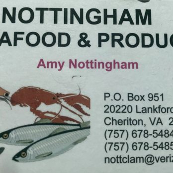 Nottingham Seafood & Produce - business card - Seafood Markets Near Me - Cheriton, Virginia Nottingham Seafood & Produce - business card - Seafood Markets Near Me - Cheriton, Virginia