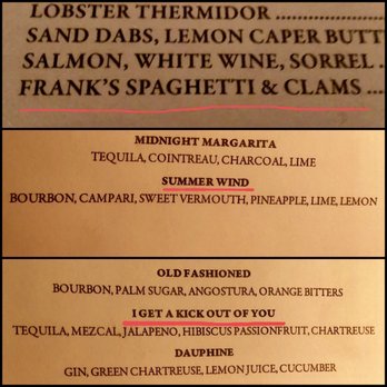Dear John’s - Example of food and drinks named in honor of Frank Sinatra. - American Near Me - Culver City, California