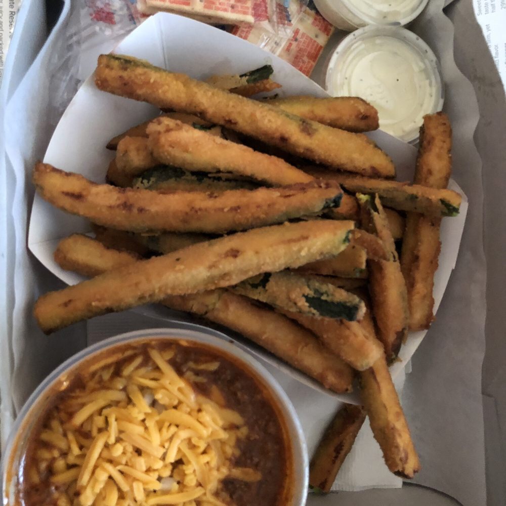 Fantastic Cafe - Zucchini fries were better than the chili. Chili tastes greasy/oily. :/ - Cafes Near Me - Westminster, California