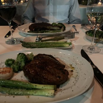 Steak 48 - Bone in filet, grilled shrimp, asparagus, broccoli, and KC strip - Steakhouses Near Me - Charlotte, North Carolina Steak 48 - Bone in filet, grilled shrimp, asparagus, broccoli, and KC strip - Steakhouses Near Me - Charlotte, North Carolina