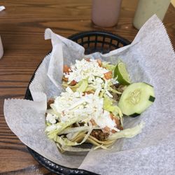 American style tacos (I forgot to order the hard shell)