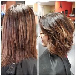 The Hair Spot Barber Shop - Before pic not done by me 2nd pic blended in layers. Done by Mary