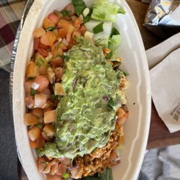 Got a "salad" there isn't even enough lettuce to call this a salad looks like a bowl of just toppings ! Got a "salad" there isn't even enough lettuce to call this a salad looks like a bowl of just toppings !