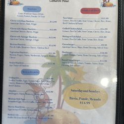 Casa De Alma Camaron Pelao - Menu