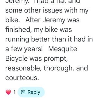 Mesquite Bicycle and Small Engine Repair - Customer Review - Bike Repair/Maintenance Near Me - Mesquite, Texas