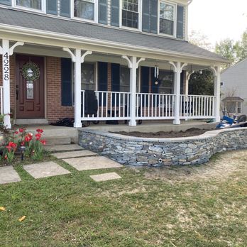 Stone Garden - Retaining wall, tilling of existing plants, additional soil added. - Landscaping Near Me - Silver Spring, Maryland Stone Garden - Retaining wall, tilling of existing plants, additional soil added. - Landscaping Near Me - Silver Spring, Maryland