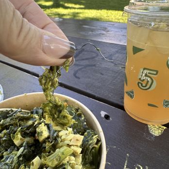 Five on Black - Collard greens with metal wire. - Brazilian Near Me - Missoula, Montana