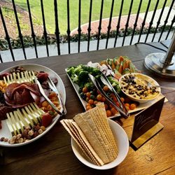 Cold cuts, cheese, veggies and hummus