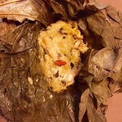 Fromanda - Dragon Boat Festival: Chinese need to eat at least one Tsong Tse! This one's particularly delicious, wrapped in Lotus leaves!