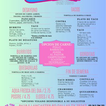 Neza York Con Todo - the menu - Mexican Near Me - Dallas, Texas