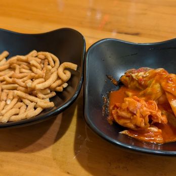 Yum Dumpling - Free starters: crispy noodles and spicy cabbage (kind of like the Chinese version of kimchi). - Noodles Near Me - Orange, California