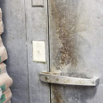 Little Caesar's Pizza - a dirty metal door - Pizza Near Me - Fulton, New York Little Caesar's Pizza - a dirty metal door - Pizza Near Me - Fulton, New York