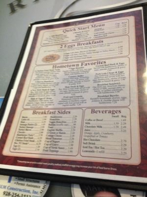 Menu photo 1 Randall's Restaurant Cottonwood, AZ Menu photo 1 Randall's Restaurant Cottonwood, AZ