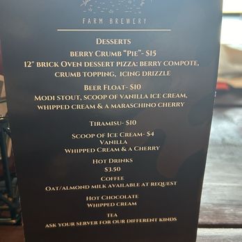 Fence Road Farm Brewery - Dessert menu - Disc Golf Near Me - Warwick, New York Fence Road Farm Brewery - Dessert menu - Disc Golf Near Me - Warwick, New York