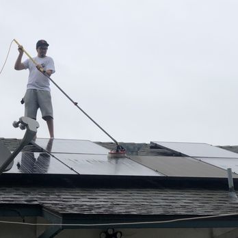 Mr. Solar Clean - One of these things is not like the others. One lonely, dirty panel in the midst of all those clean ones! - Solar Panel Cleaning Near Me - Carson, California Mr. Solar Clean - One of these things is not like the others. One lonely, dirty panel in the midst of all those clean ones! - Solar Panel Cleaning Near Me - Carson, California