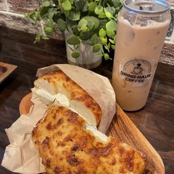 Grind Haus Coffee - Parmesan cheese bagel, great size and even better taste - Coffee & Tea Near Me - Lutz, Florida