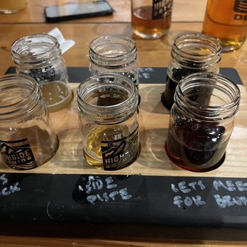 Highside Brewing - Flight in progress - Breweries Near Me - Frisco, Colorado