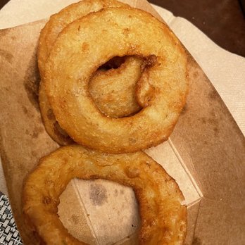 Wayback Burgers - Onion Rings (We had already ate a few) - Burgers Near Me - Round Rock, Texas