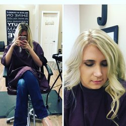 Hair By Christine - Double process, high lift touch up on the roots. Partial highlights to add dimension!