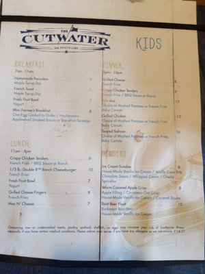 Menu photo 5 The Cutwater on Payette Lake McCall, ID Menu photo 5 The Cutwater on Payette Lake McCall, ID