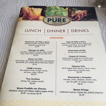 Pure Taqueria - Menu - Mexican Near Me - Duluth, Georgia