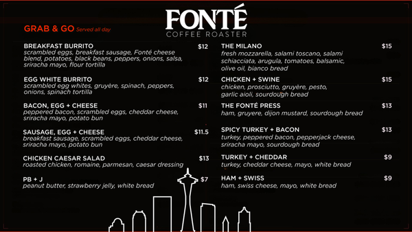Menu photo 4 Fonté Café - Seattle Seattle, WA