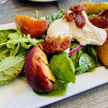 Pizza Nova - Grilled peach & burrata salad 10/10! - Italian Near Me - San Marcos, California Pizza Nova - Grilled peach & burrata salad 10/10! - Italian Near Me - San Marcos, California