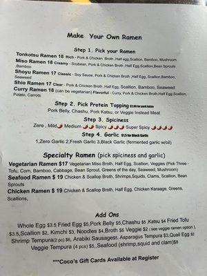 Menu photo 1 Coco's Ramen San Francisco, CA Menu photo 1 Coco's Ramen San Francisco, CA