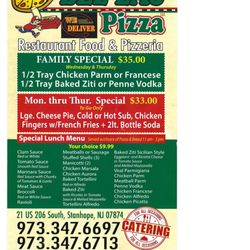 Bella's Pizza - Menu as of July-26-2024