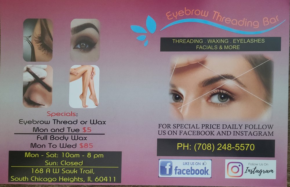 EYEBROW THREADING BAR Updated August 2024 168 A West Sauk Trl